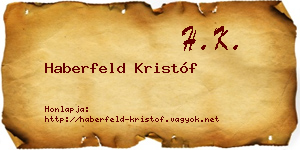 Haberfeld Kristóf névjegykártya